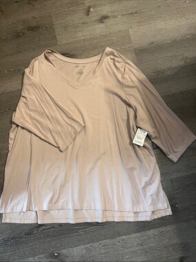 Jones New York Blush V-Neck 3/4 Sleeve Tunic